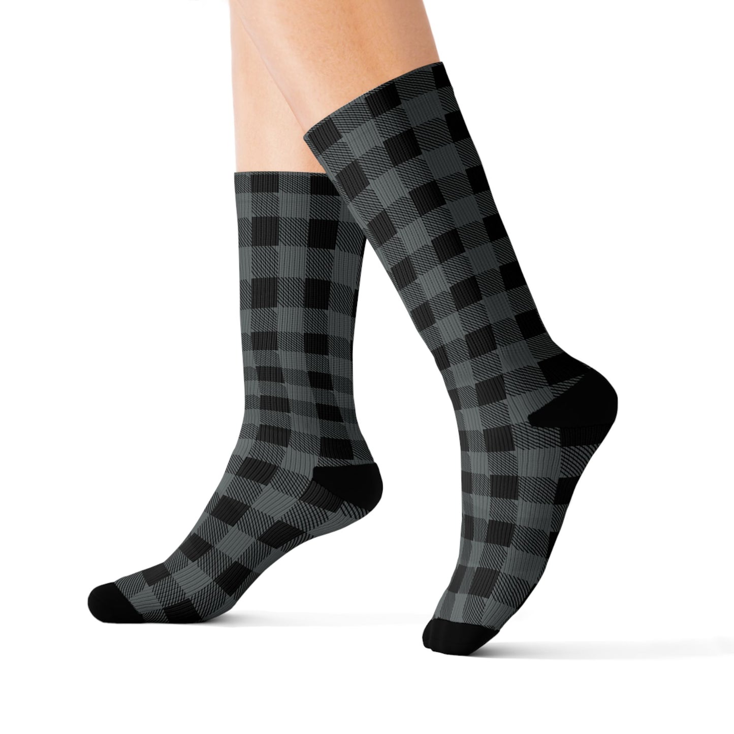 Cozy Plaid Sublimation Socks for Casual Comfort