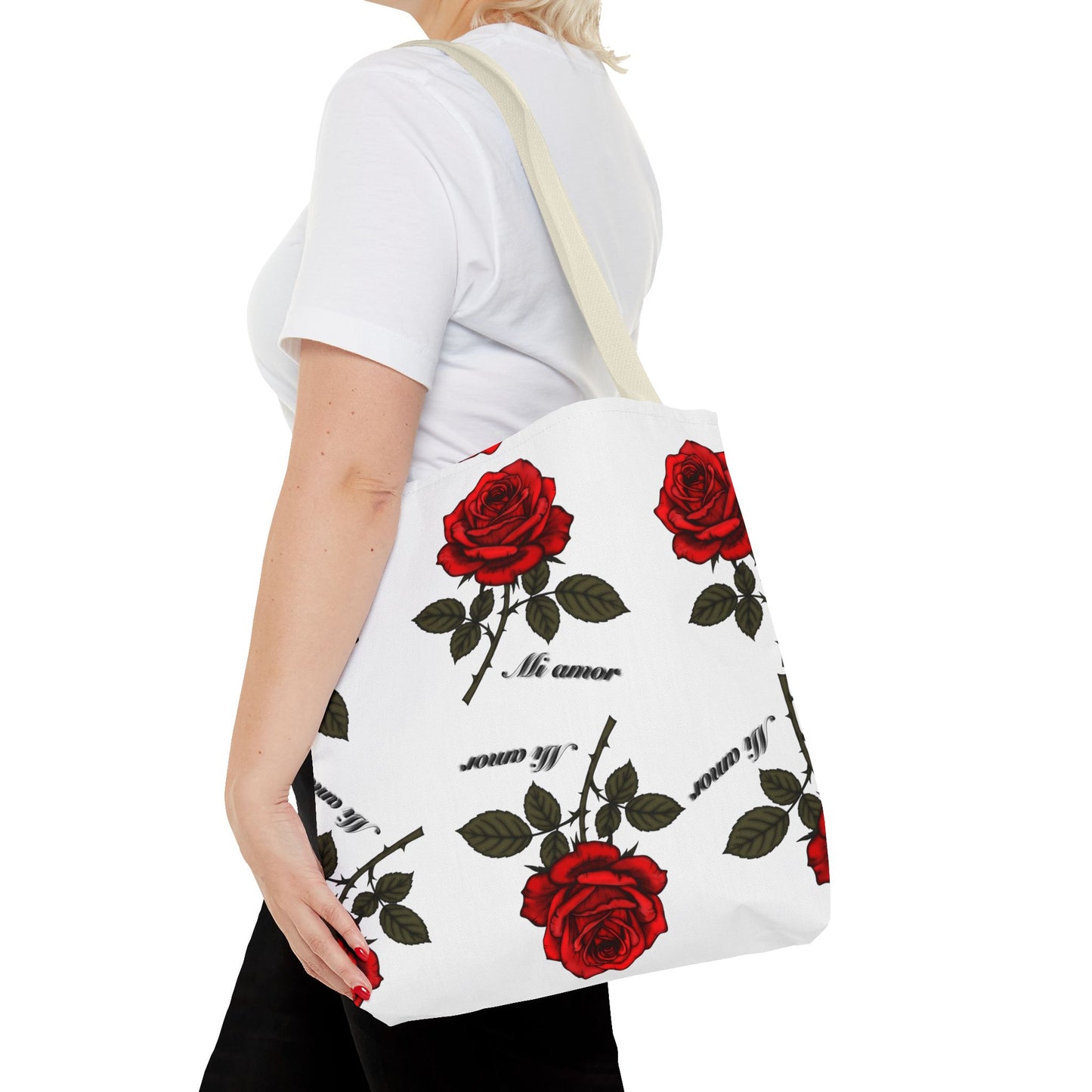 Romantic Rose Tote Bag | Floral AOP Carryall, Gift for Her, Spring Accessory, Mom's Day Tote, Everyday Style