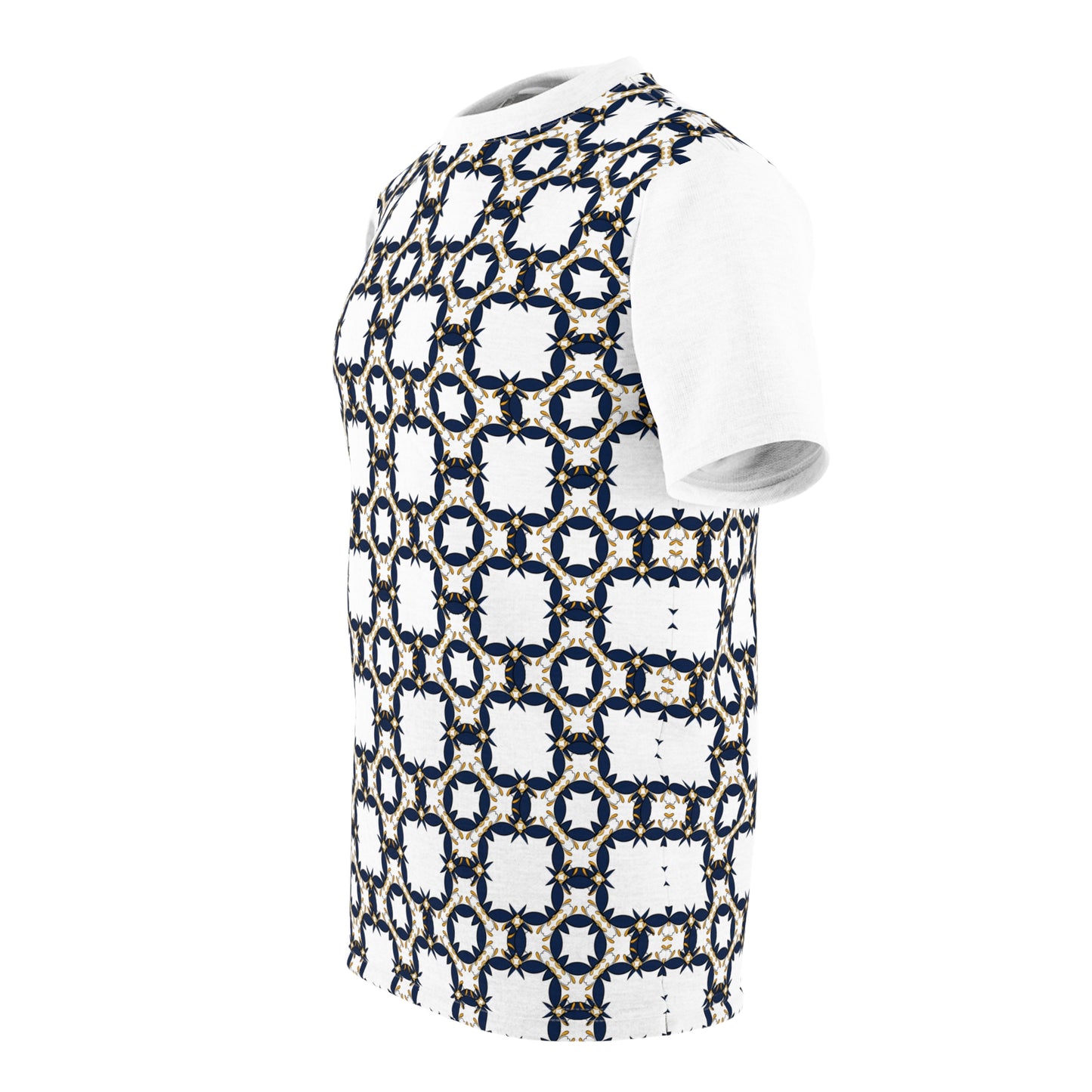 Geometrical Print Unisex Tee - Nature-Inspired Cut & Sew T-Shirt