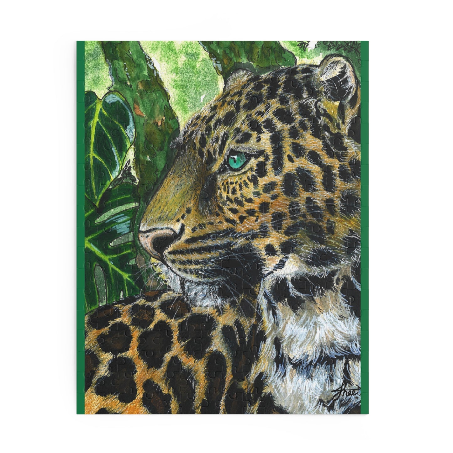 Leopard Art Puzzle (120, 252, 500-Piece) - Wild Animal Themed Jigsaw