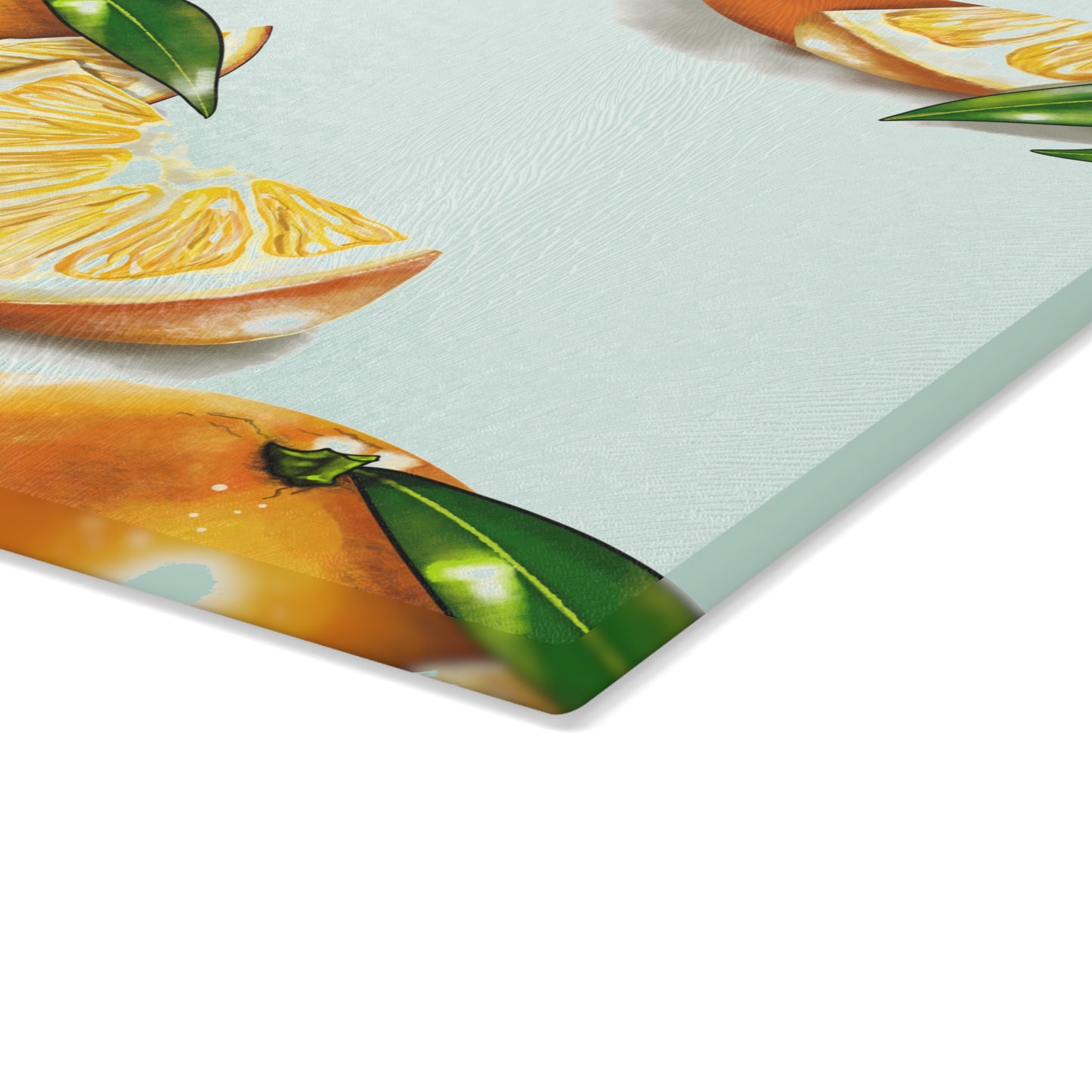 Citrus-Themed Glass Cutting Board, Kitchen Decor, Orange Slice Artwork, Unique Gift for Chefs, Summer Parties, Home Cooking