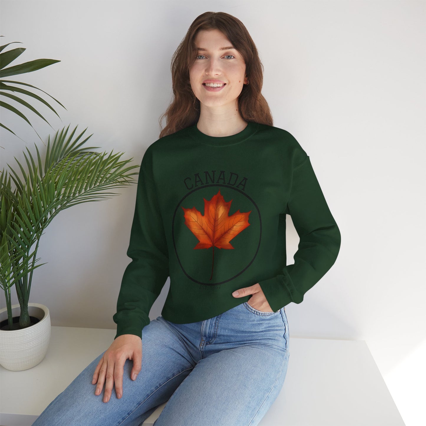 Canada Maple Leaf Crewneck Sweatshirt, Cozy Canadian Apparel, Gift for Canada Day, Fall Fashion, Unisex Sweater, Casual Wear