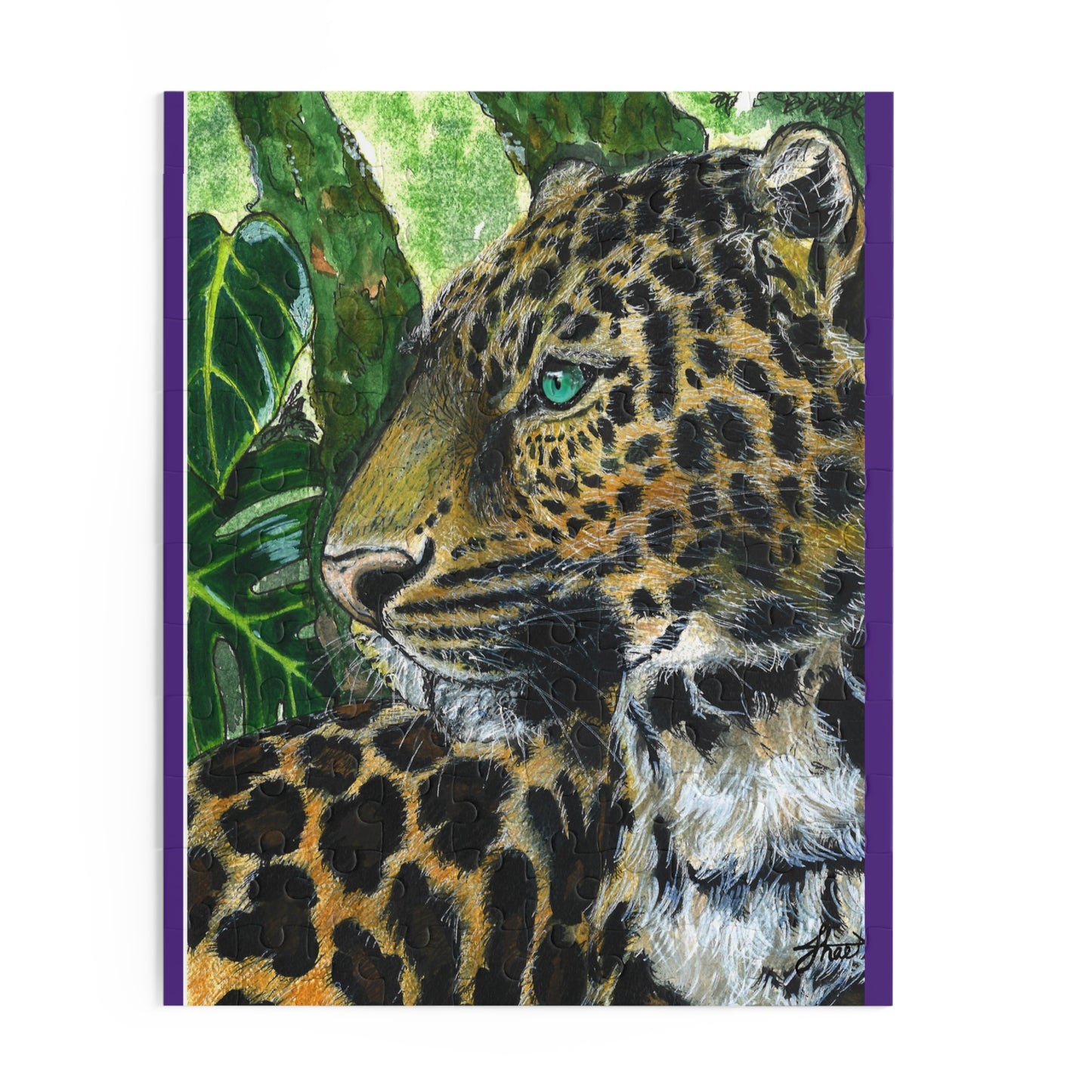 Leopard Art Puzzle (120, 252, 500-Piece) - Wild Animal Themed Jigsaw