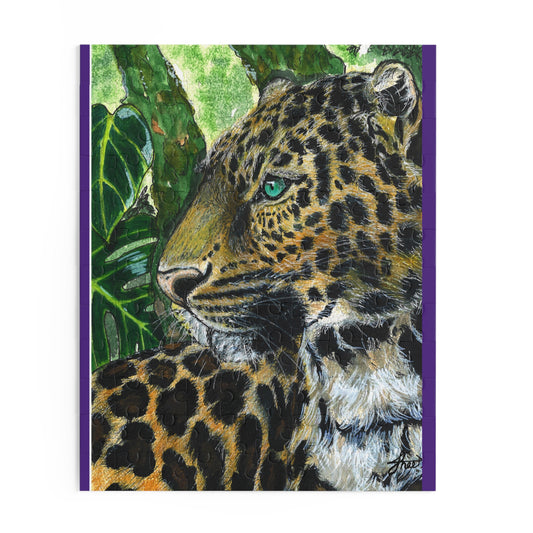 Leopard Art Puzzle (120, 252, 500-Piece) - Wild Animal Themed Jigsaw
