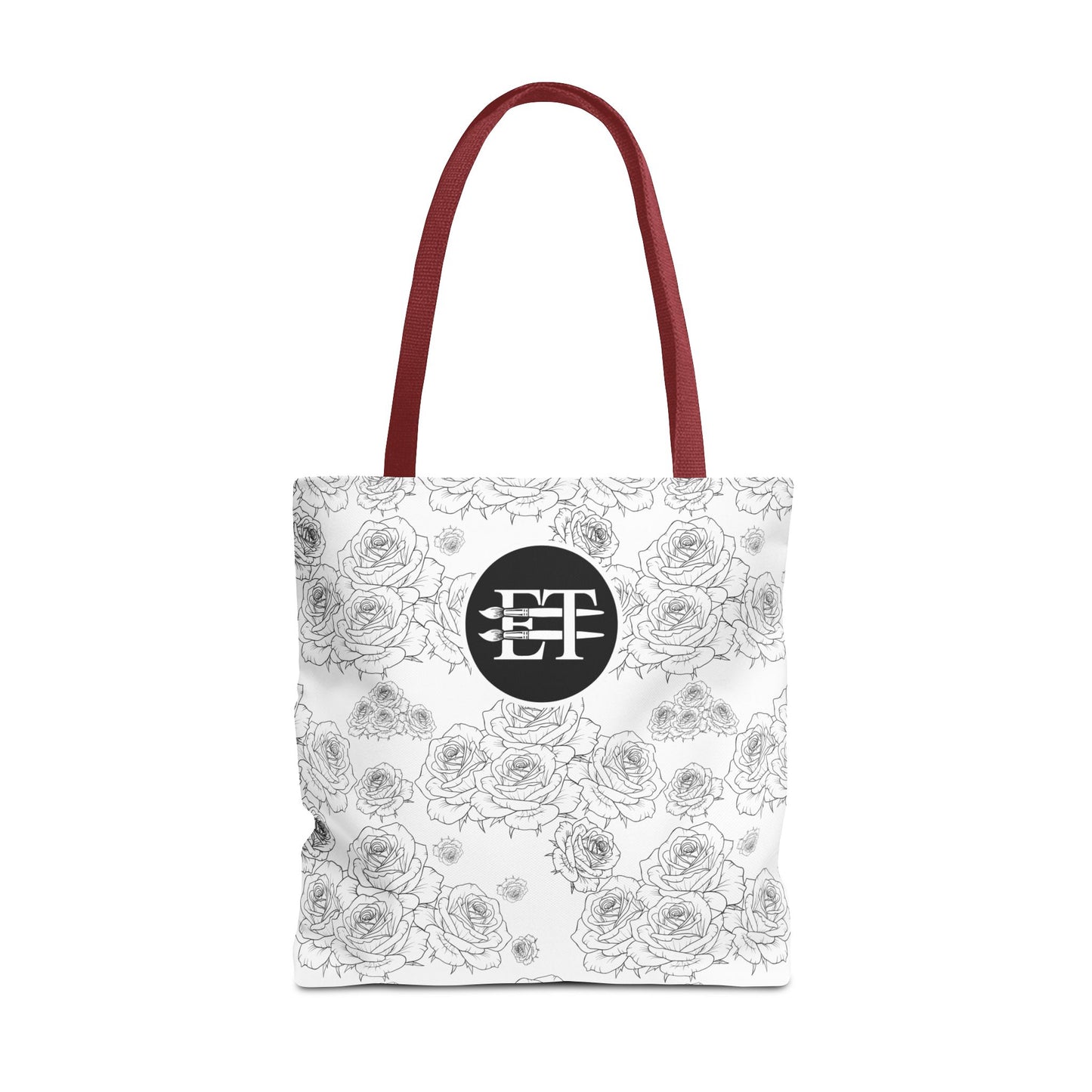 Elegant Floral Tote Bag - Stylish Grey Rose Design
