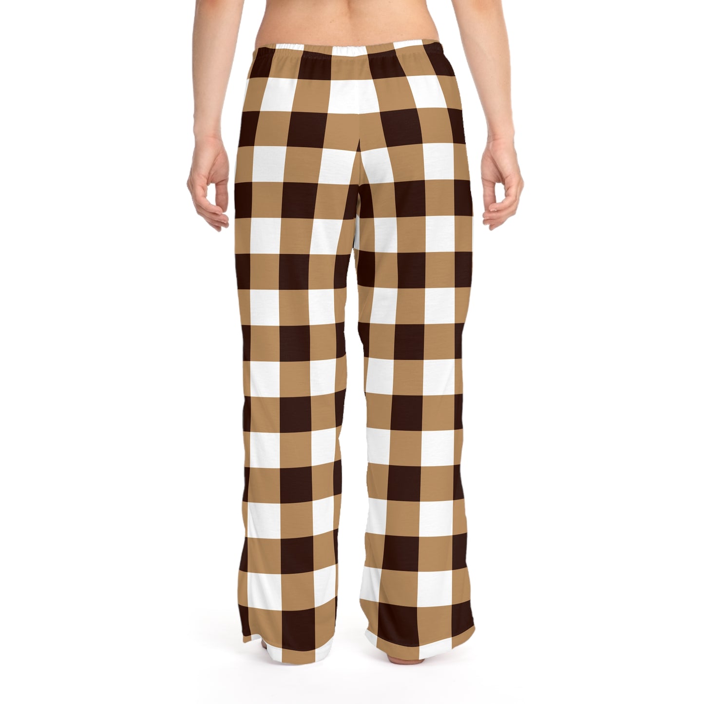 Comfortable Brown Checkered Women's Pajama Pants