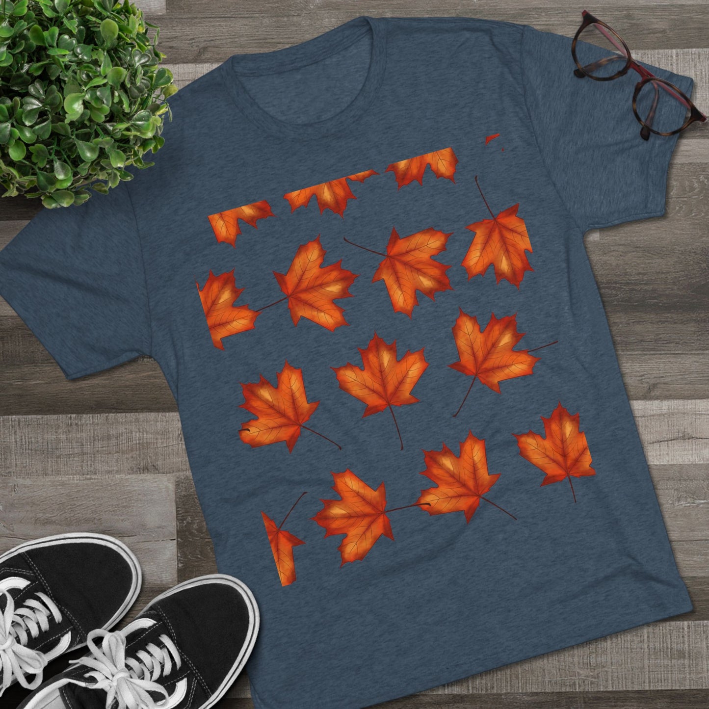 Autumn Maple Leaf Crew Tee | Cozy Fall Shirt, Unisex Fashion, Leafy Outfit, Seasonal Apparel, Thanksgiving Gift