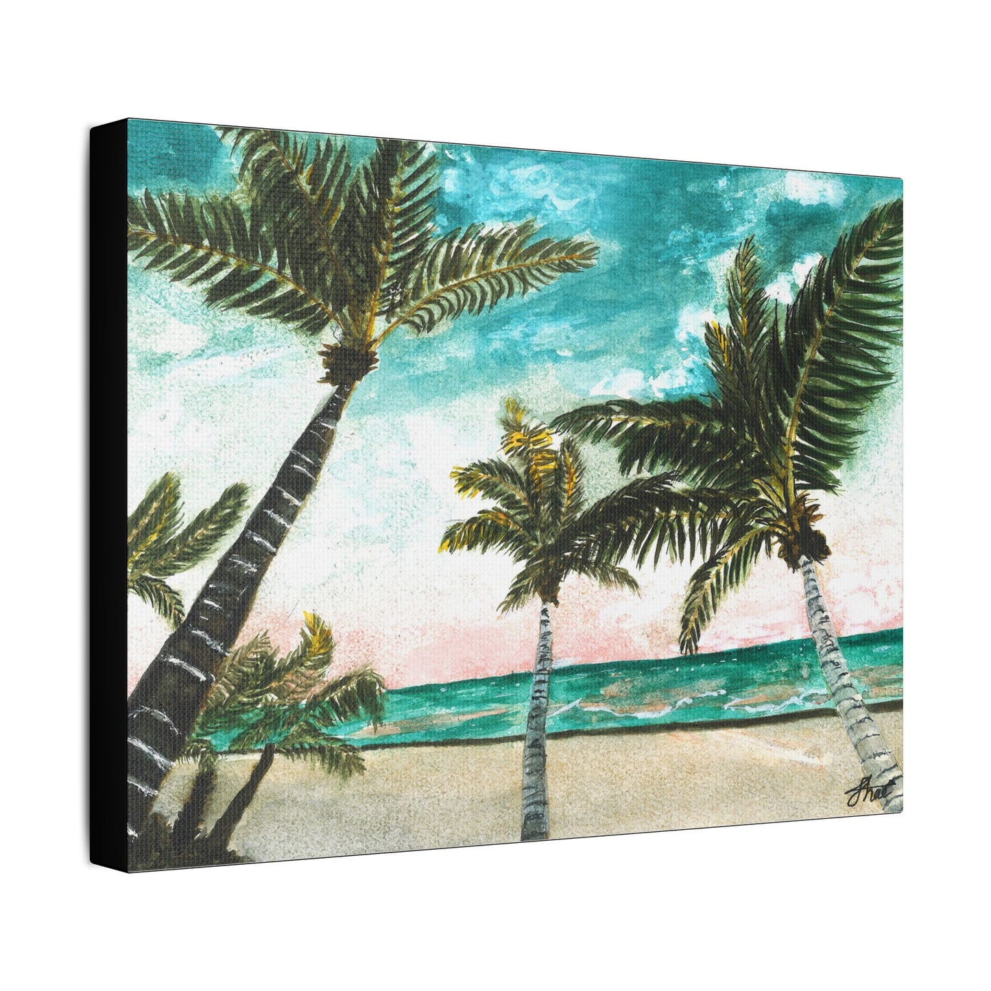 Tropical Art Print, Palm Tree Wall Hanging, Beach Decor, Ocean Landscape Artwork, Coastal Home Decoration, Vacation Vibes
