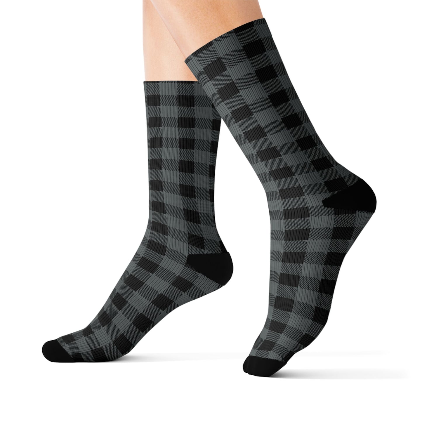 Cozy Plaid Sublimation Socks for Casual Comfort