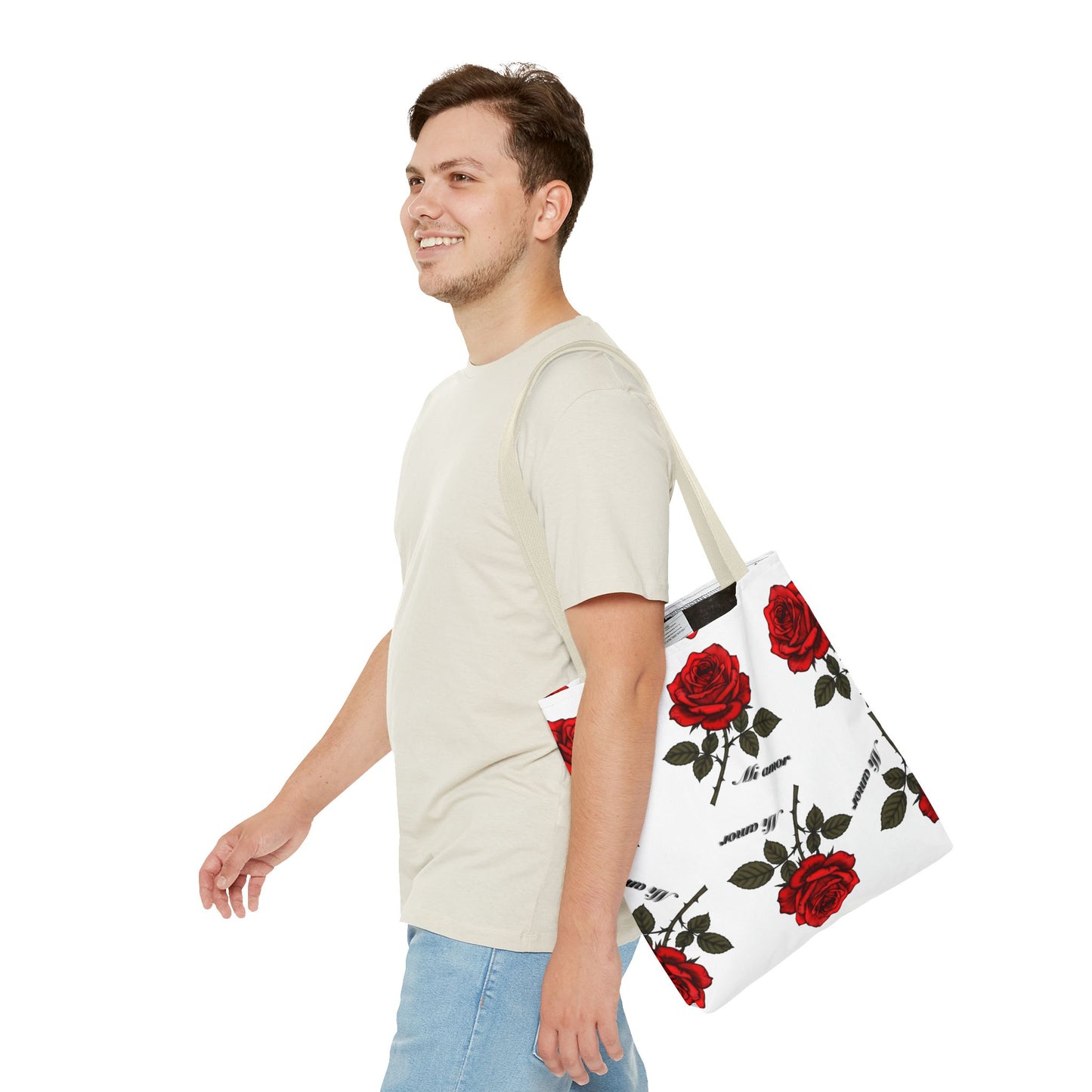 Romantic Rose Tote Bag | Floral AOP Carryall, Gift for Her, Spring Accessory, Mom's Day Tote, Everyday Style