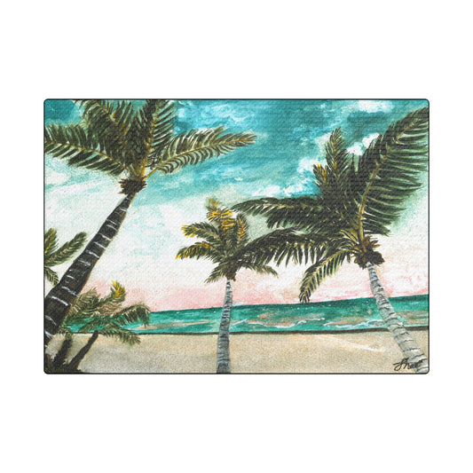 Tropical Art Print, Palm Tree Wall Hanging, Beach Decor, Ocean Landscape Artwork, Coastal Home Decoration, Vacation Vibes