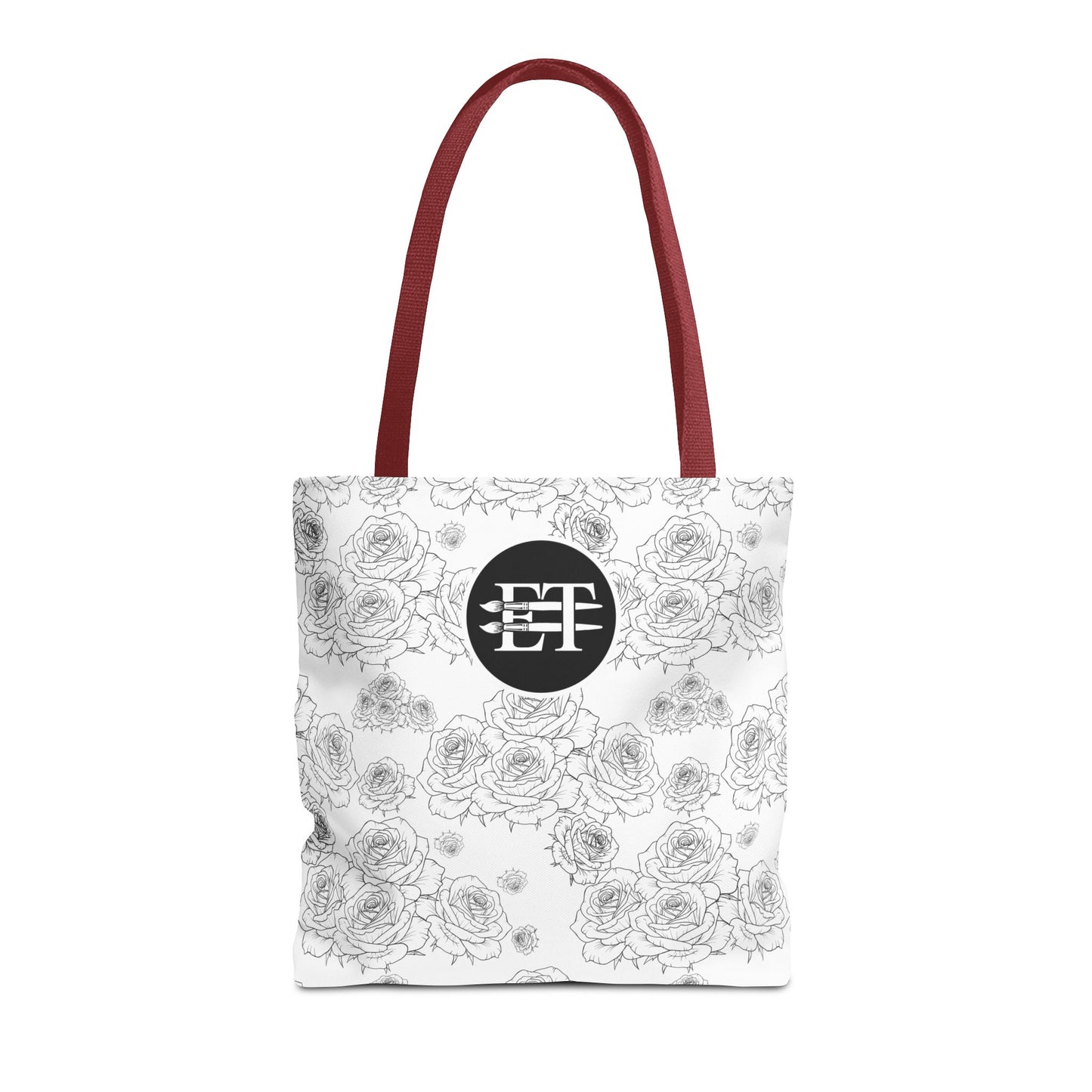 Elegant Floral Tote Bag - Stylish Grey Rose Design