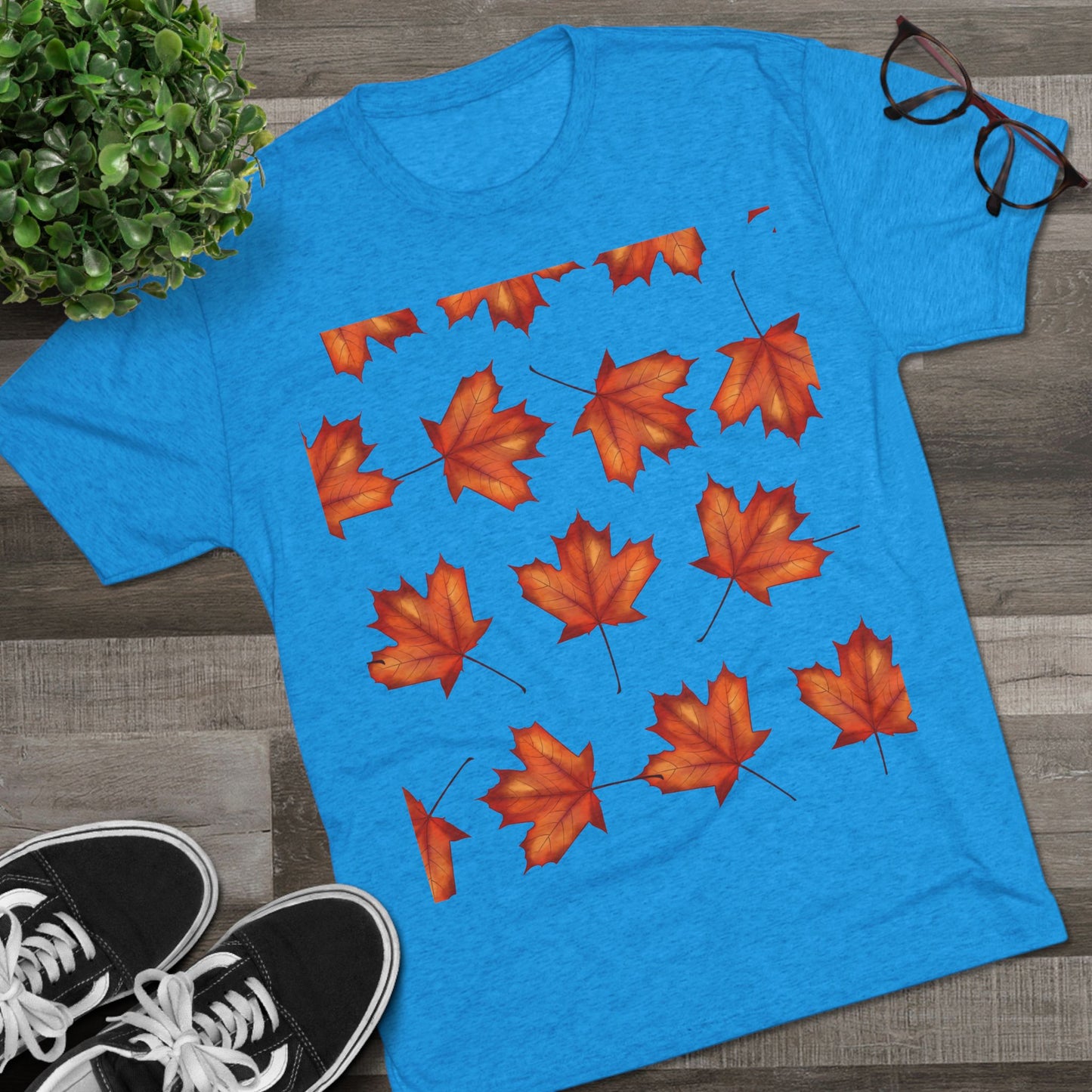 Autumn Maple Leaf Crew Tee | Cozy Fall Shirt, Unisex Fashion, Leafy Outfit, Seasonal Apparel, Thanksgiving Gift