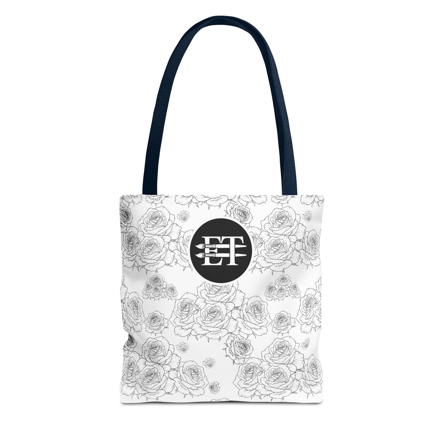 Elegant Floral Tote Bag - Stylish Grey Rose Design