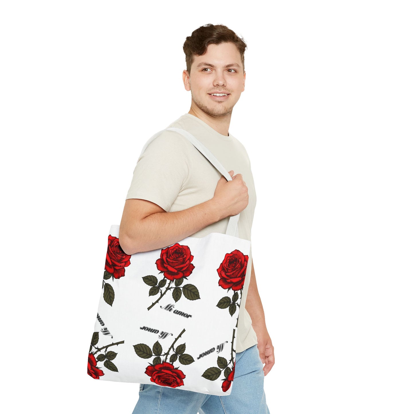 Romantic Rose Tote Bag | Floral AOP Carryall, Gift for Her, Spring Accessory, Mom's Day Tote, Everyday Style