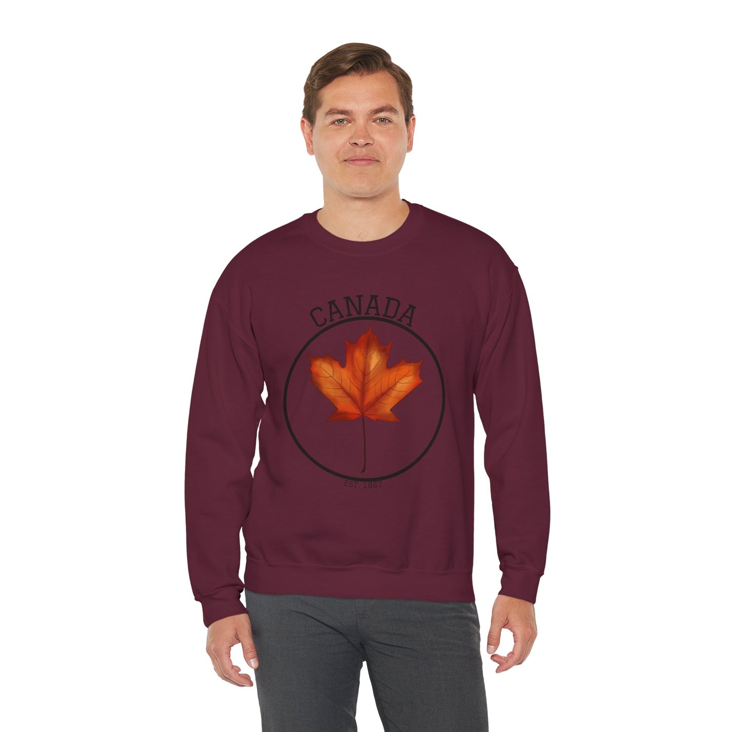 Canada Maple Leaf Crewneck Sweatshirt, Cozy Canadian Apparel, Gift for Canada Day, Fall Fashion, Unisex Sweater, Casual Wear