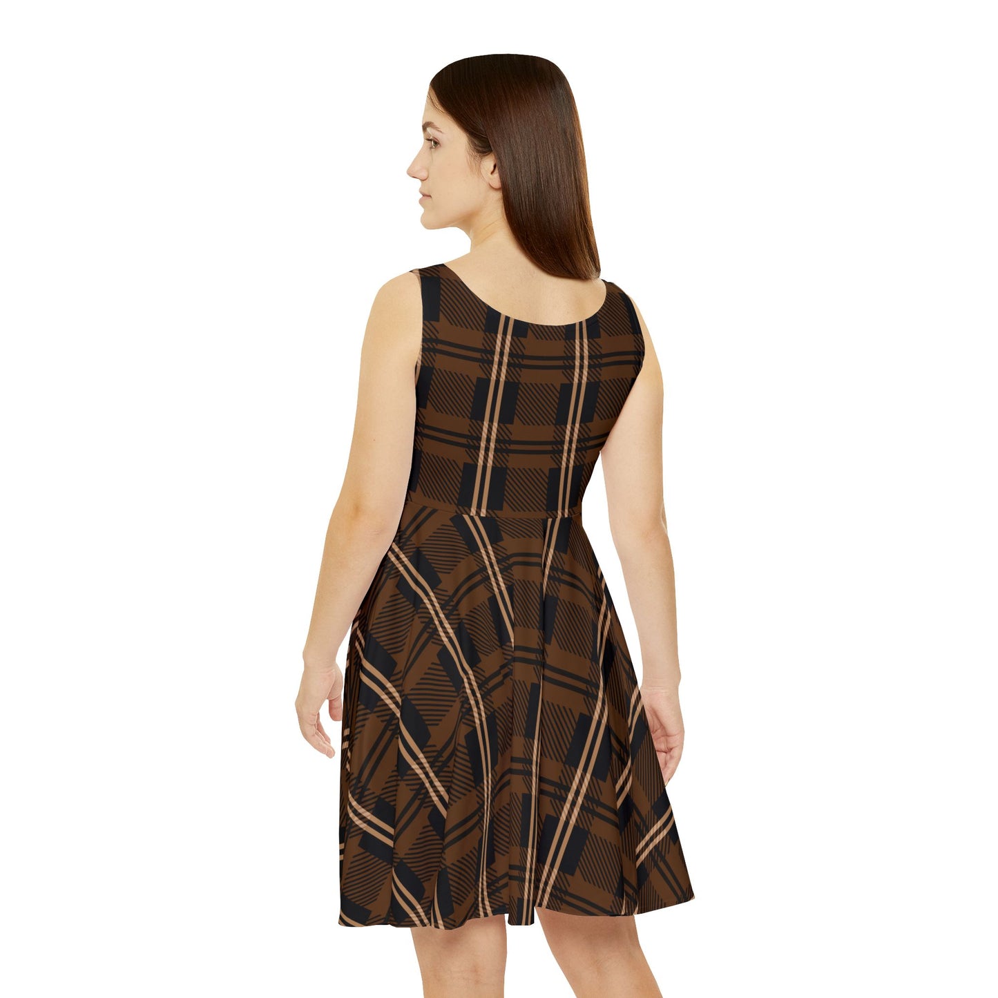 Plaid Women's Skater Dress - Chic AOP for Summer Outings