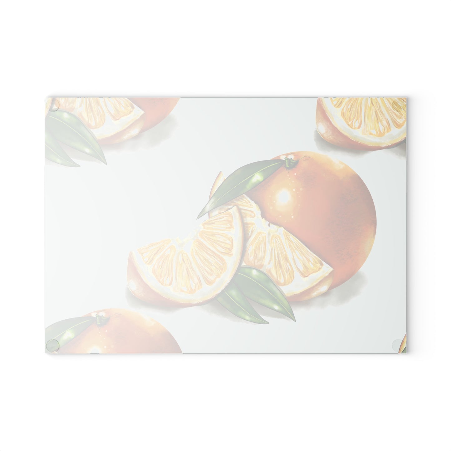 Citrus-Themed Glass Cutting Board, Kitchen Decor, Orange Slice Artwork, Unique Gift for Chefs, Summer Parties, Home Cooking