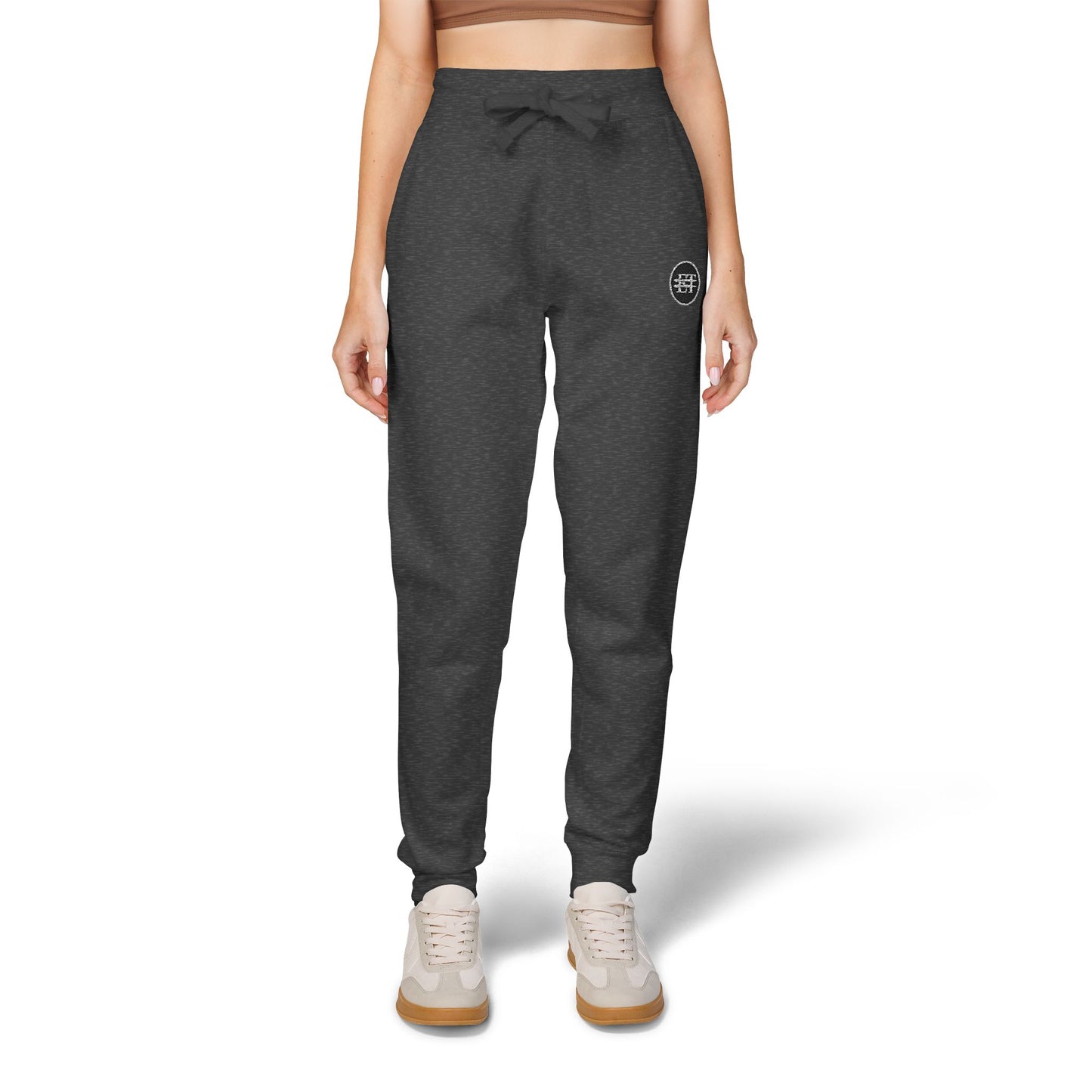 Cozy Embroidered Fleece Sweatpants for Unisex Comfort