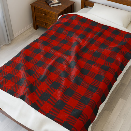 Cozy Plaid Velveteen Plush Blanket - Perfect for Winter Nights