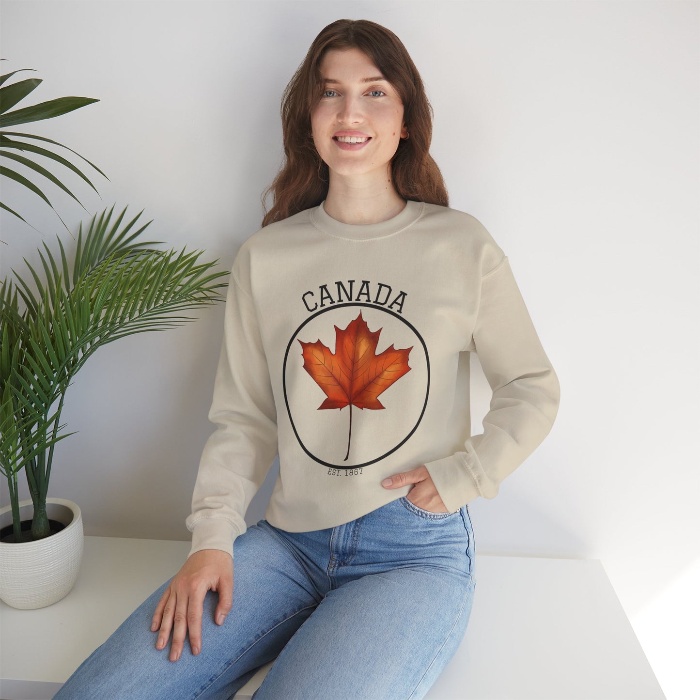 Canada Maple Leaf Crewneck Sweatshirt, Cozy Canadian Apparel, Gift for Canada Day, Fall Fashion, Unisex Sweater, Casual Wear