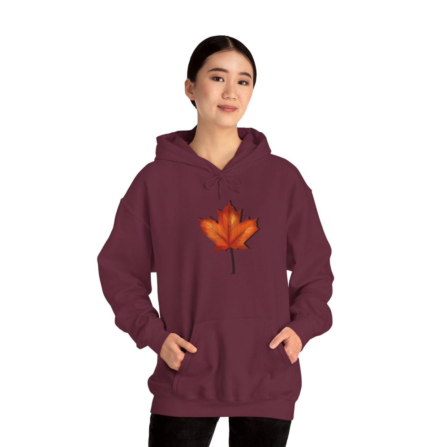 3D Autumn Leaf Unisex Hoodie, Cozy Fall Sweatshirt, Harvest Season Gift, Comfortable Sweatshirt, Outdoor Style, Perfect for Thanksgiving