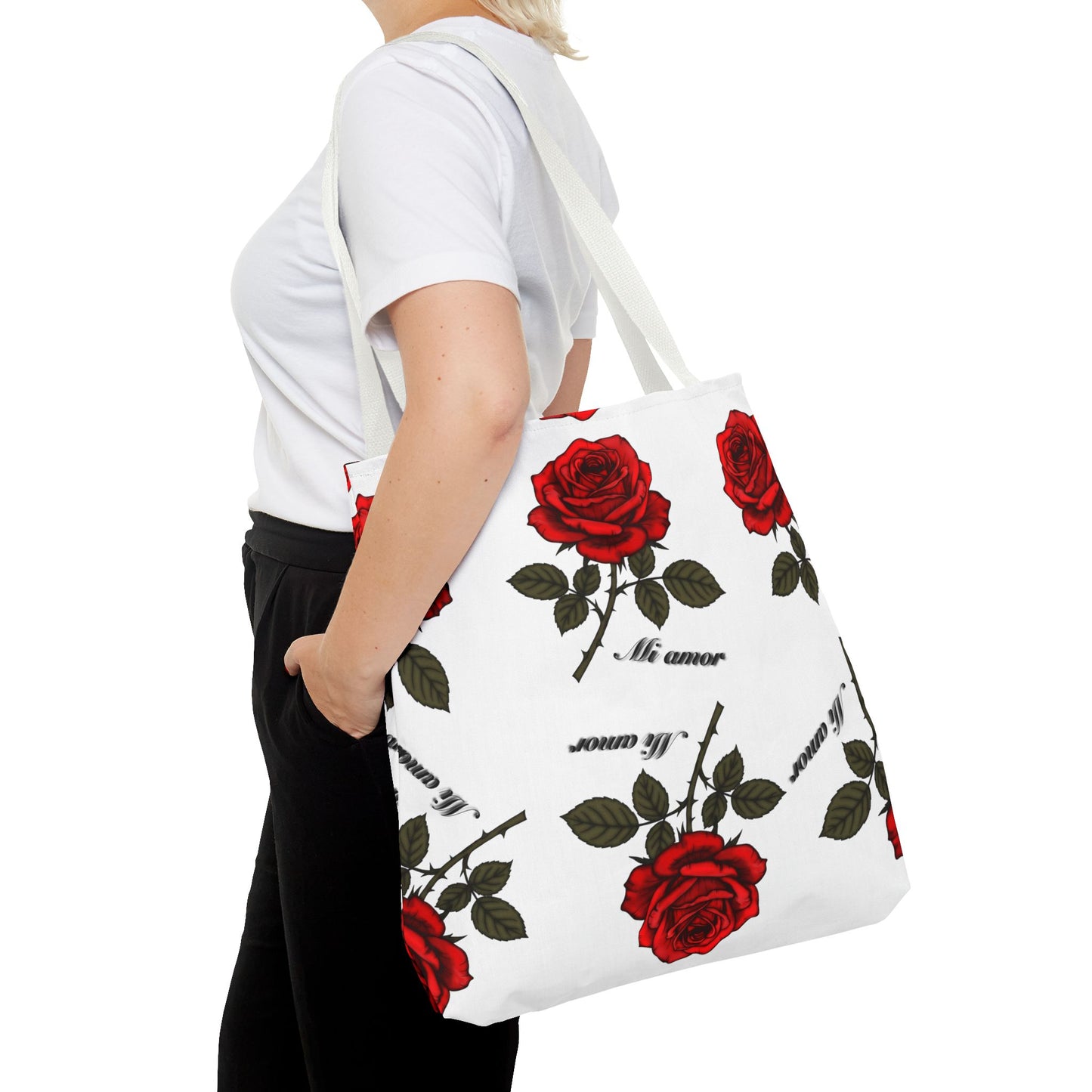 Romantic Rose Tote Bag | Floral AOP Carryall, Gift for Her, Spring Accessory, Mom's Day Tote, Everyday Style