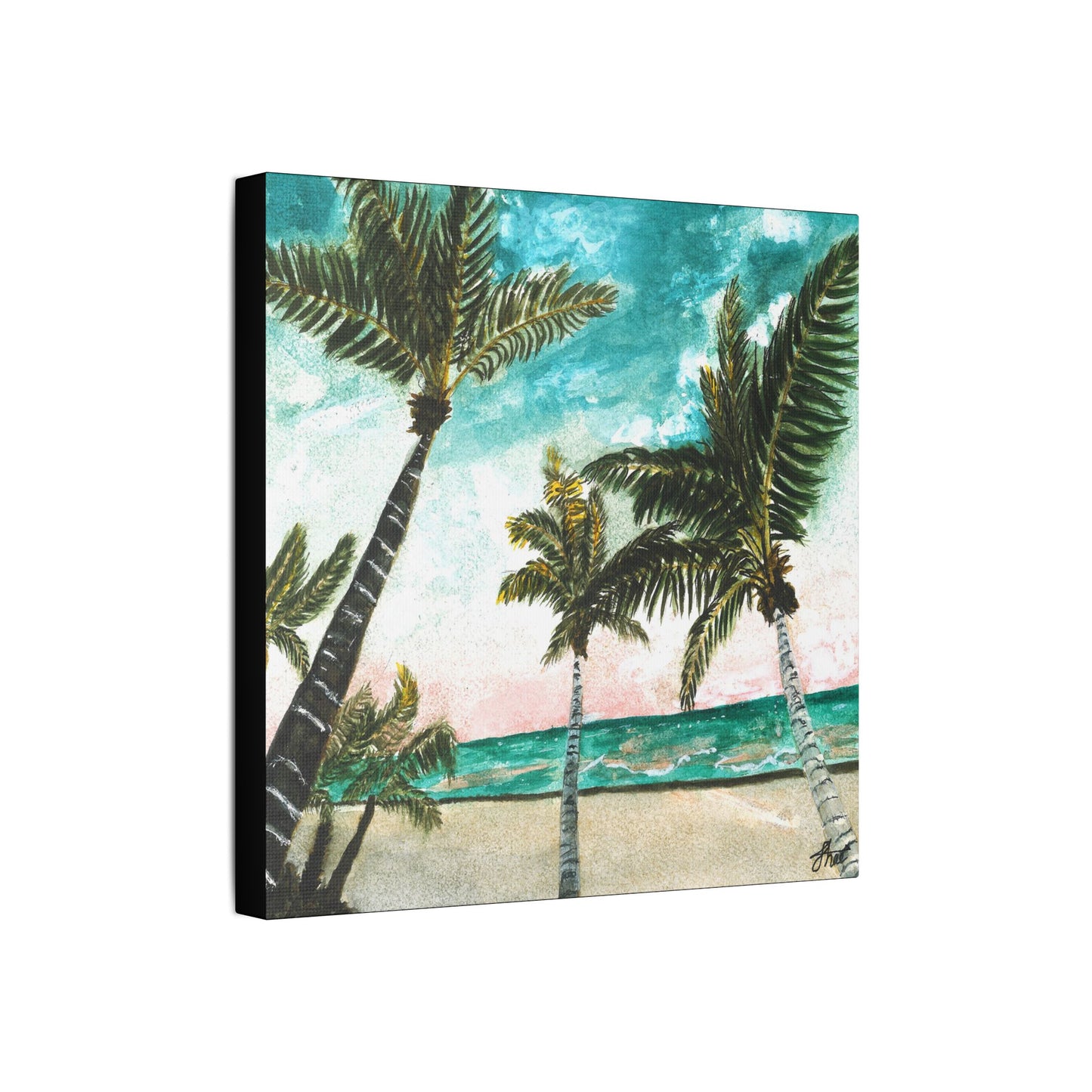 Tropical Art Print, Palm Tree Wall Hanging, Beach Decor, Ocean Landscape Artwork, Coastal Home Decoration, Vacation Vibes