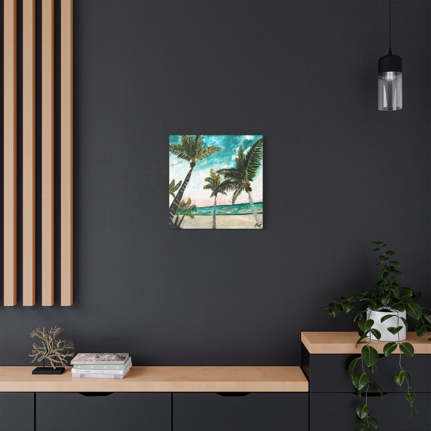 Tropical Art Print, Palm Tree Wall Hanging, Beach Decor, Ocean Landscape Artwork, Coastal Home Decoration, Vacation Vibes