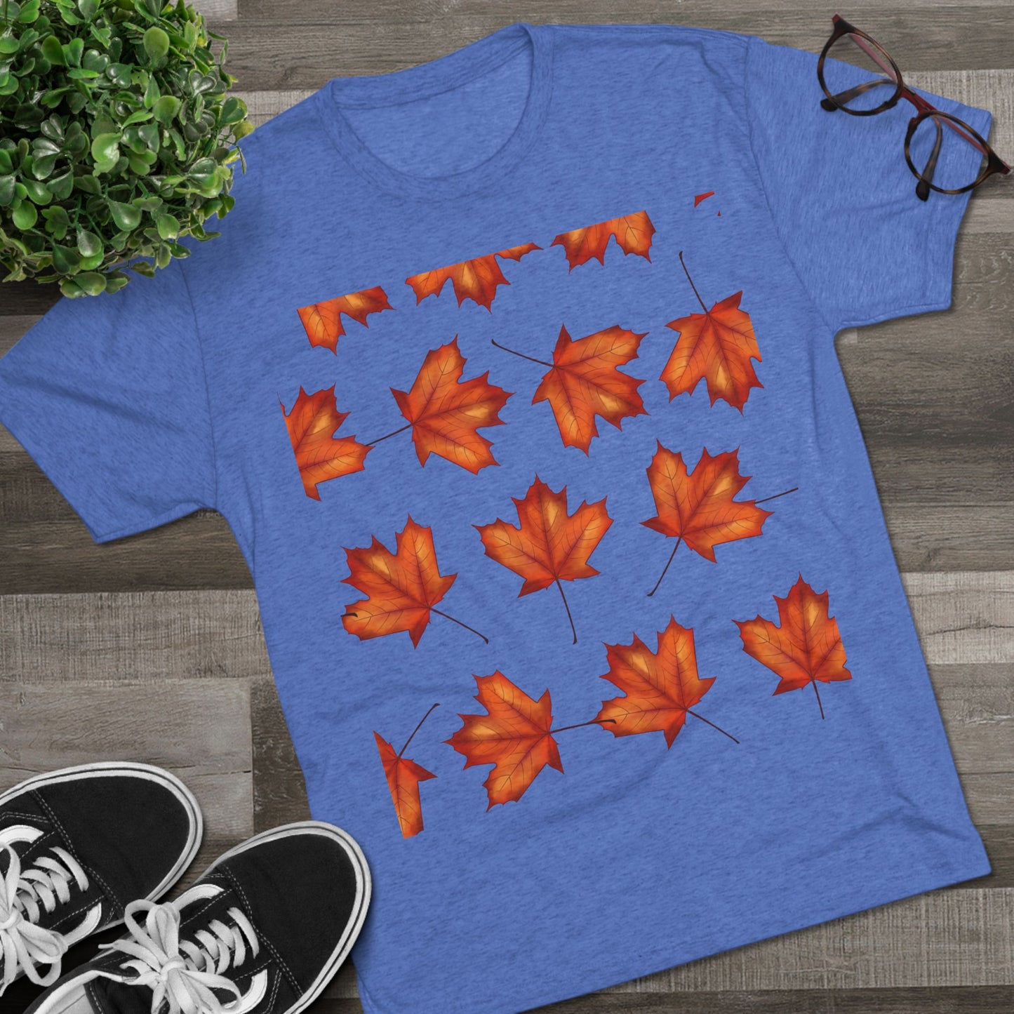 Autumn Maple Leaf Crew Tee | Cozy Fall Shirt, Unisex Fashion, Leafy Outfit, Seasonal Apparel, Thanksgiving Gift