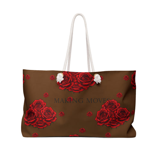 V3 of Rose Floral Weekender Bag - "Making Moves" Travel Tote