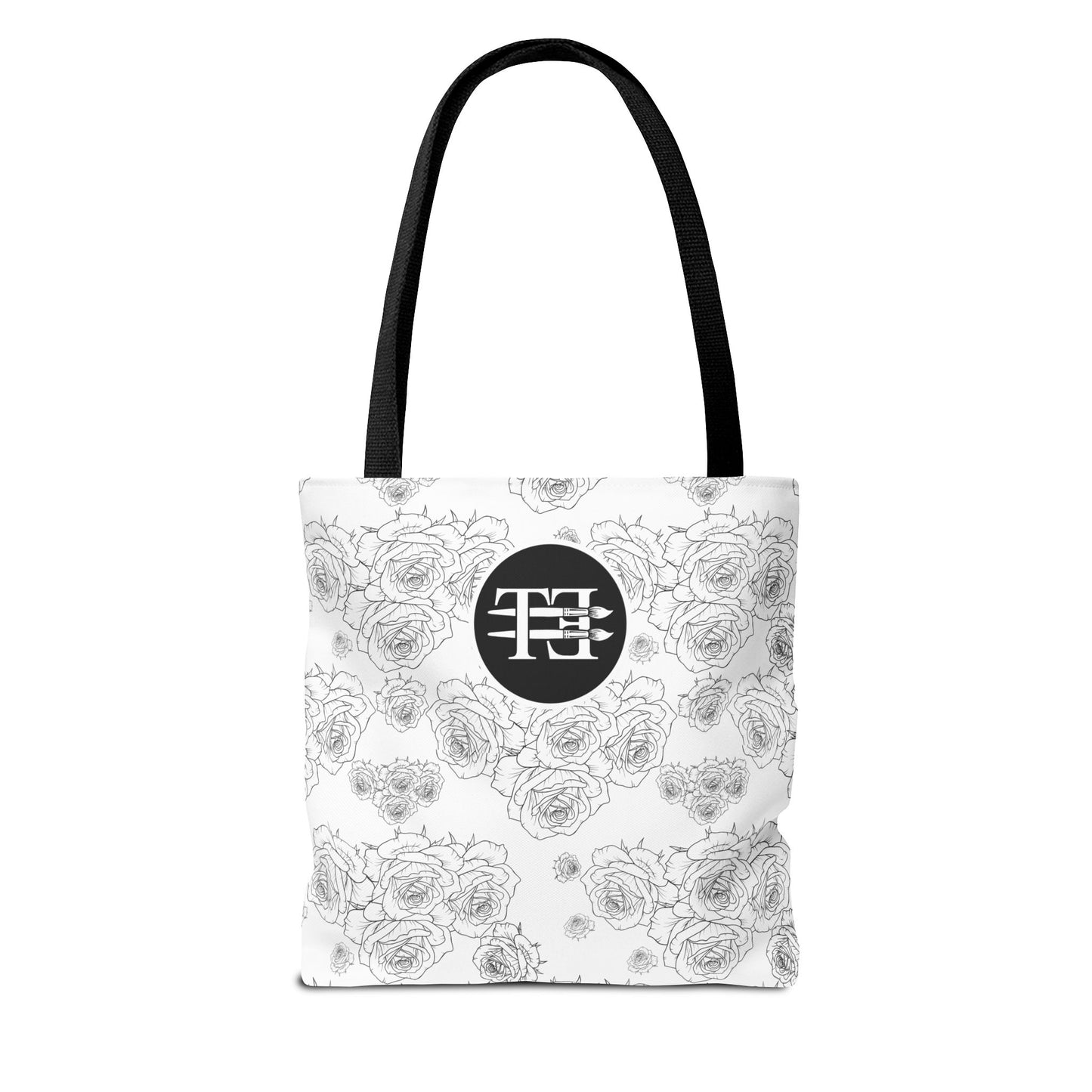 Elegant Floral Tote Bag - Stylish Grey Rose Design
