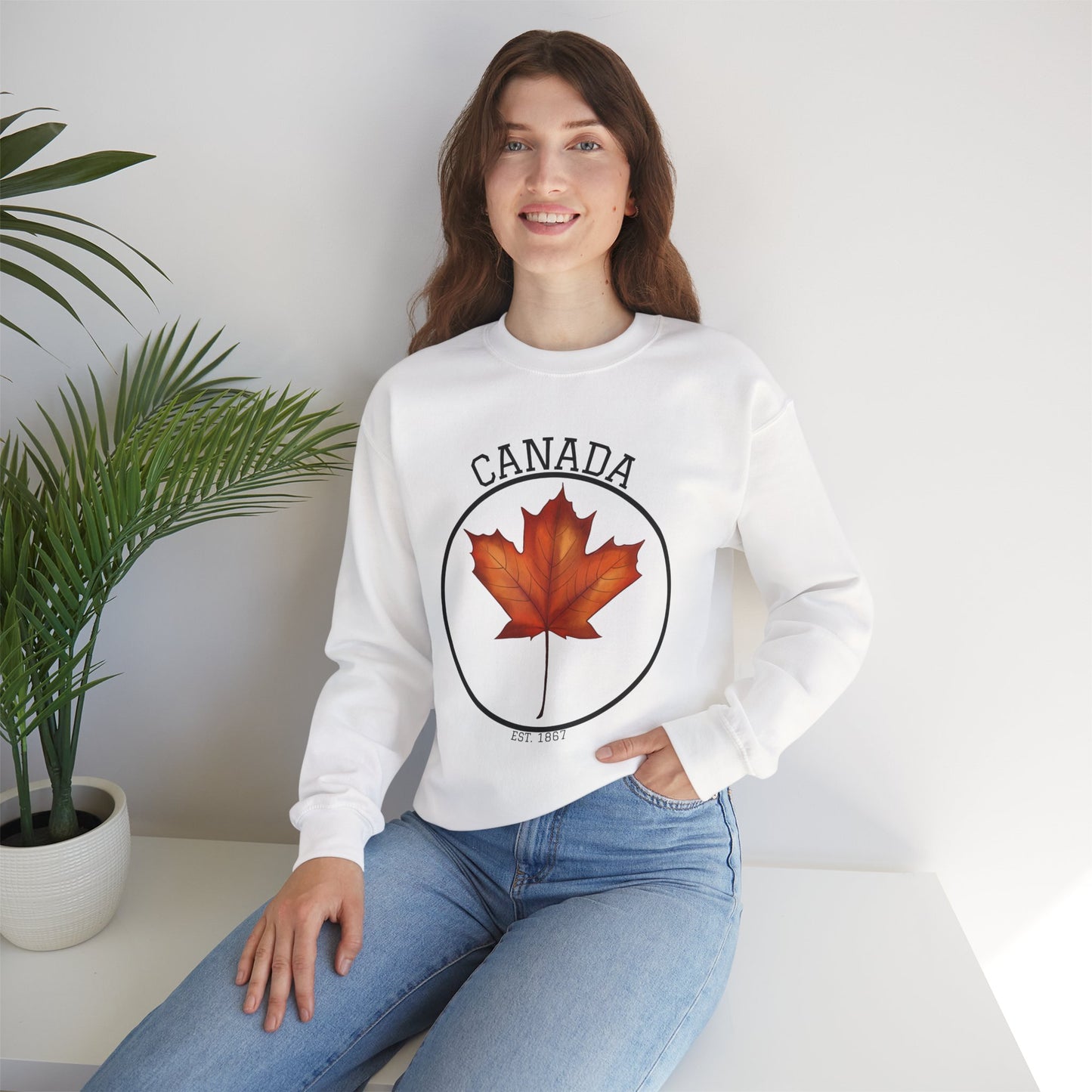 Canada Maple Leaf Crewneck Sweatshirt, Cozy Canadian Apparel, Gift for Canada Day, Fall Fashion, Unisex Sweater, Casual Wear