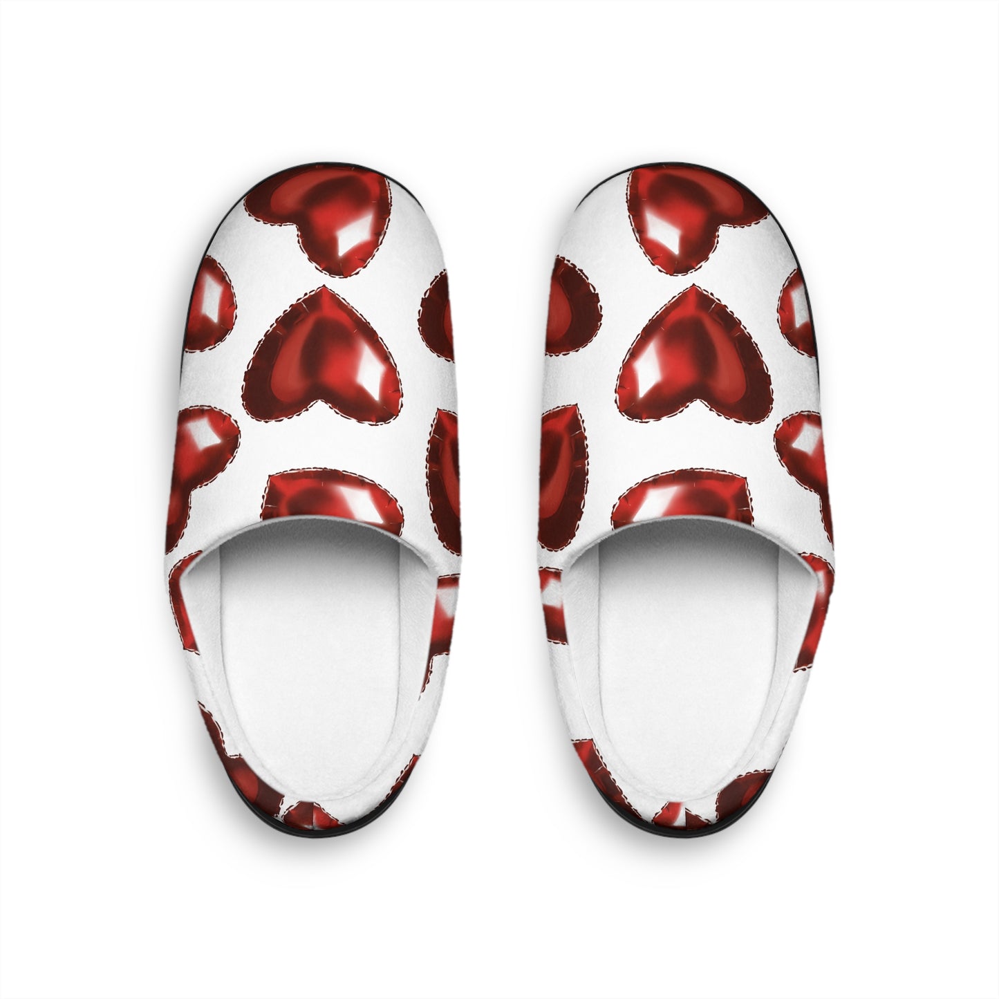 Cozy Heart Print Slippers for Women