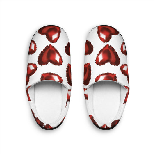 Cozy Heart Print Slippers for Women