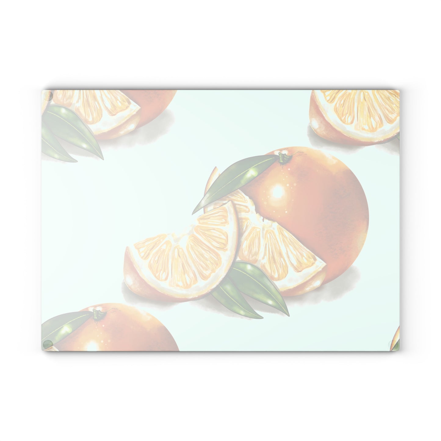 Citrus-Themed Glass Cutting Board, Kitchen Decor, Orange Slice Artwork, Unique Gift for Chefs, Summer Parties, Home Cooking