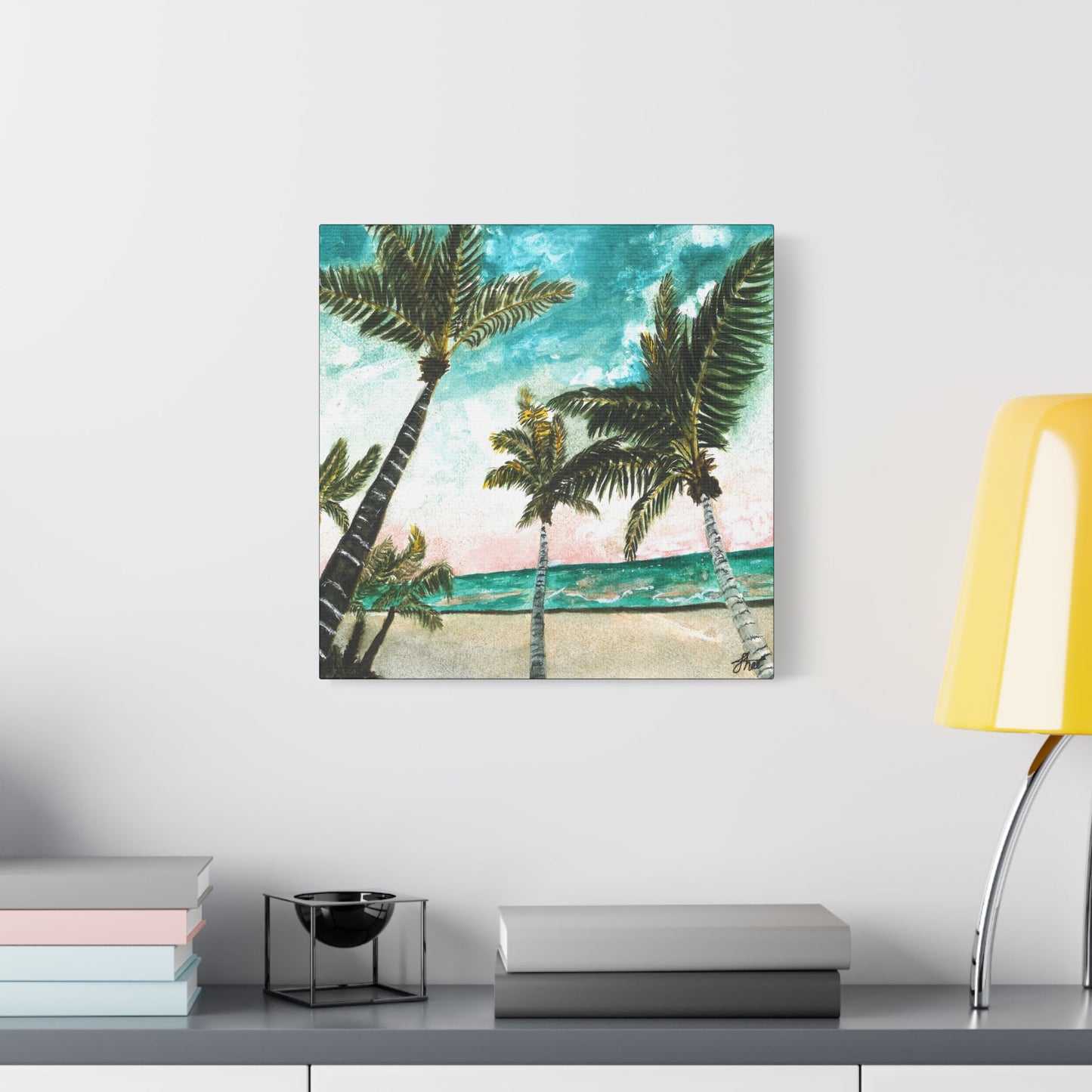 Tropical Art Print, Palm Tree Wall Hanging, Beach Decor, Ocean Landscape Artwork, Coastal Home Decoration, Vacation Vibes