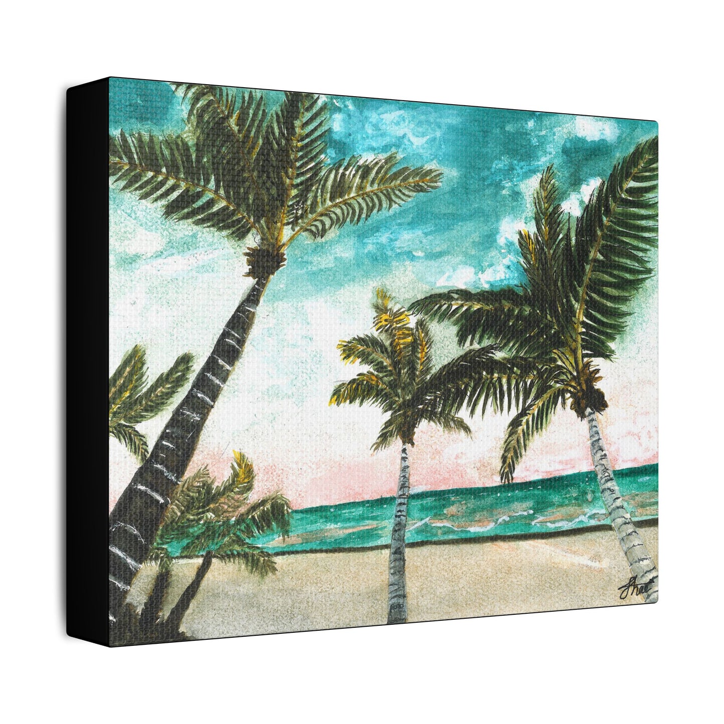 Tropical Art Print, Palm Tree Wall Hanging, Beach Decor, Ocean Landscape Artwork, Coastal Home Decoration, Vacation Vibes